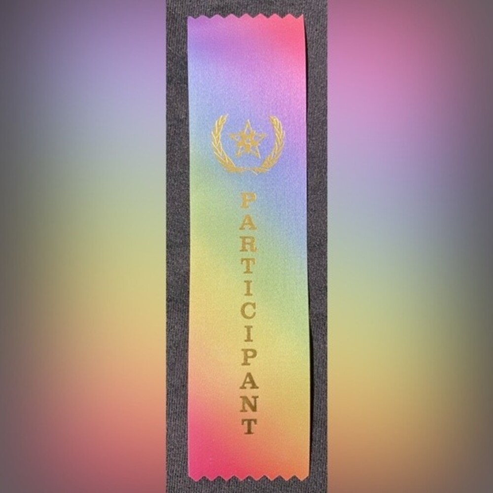 100) Pastel Rainbow Participant Award Ribbon Sports School Event Contestant Game
